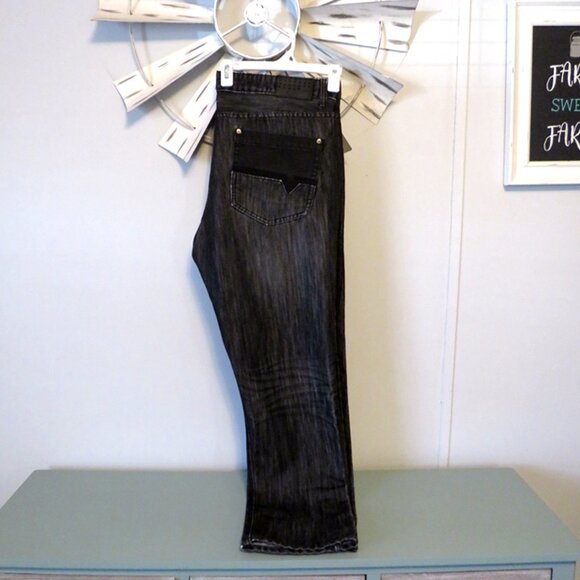 NWOT INC International Concepts Berlin Slim Straight Jeans Black Size 40x32 - Picture 7 of 14